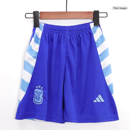 Kid's Argentina Away Soccer Jersey Kit(Jersey+Shorts+Socks) 2024