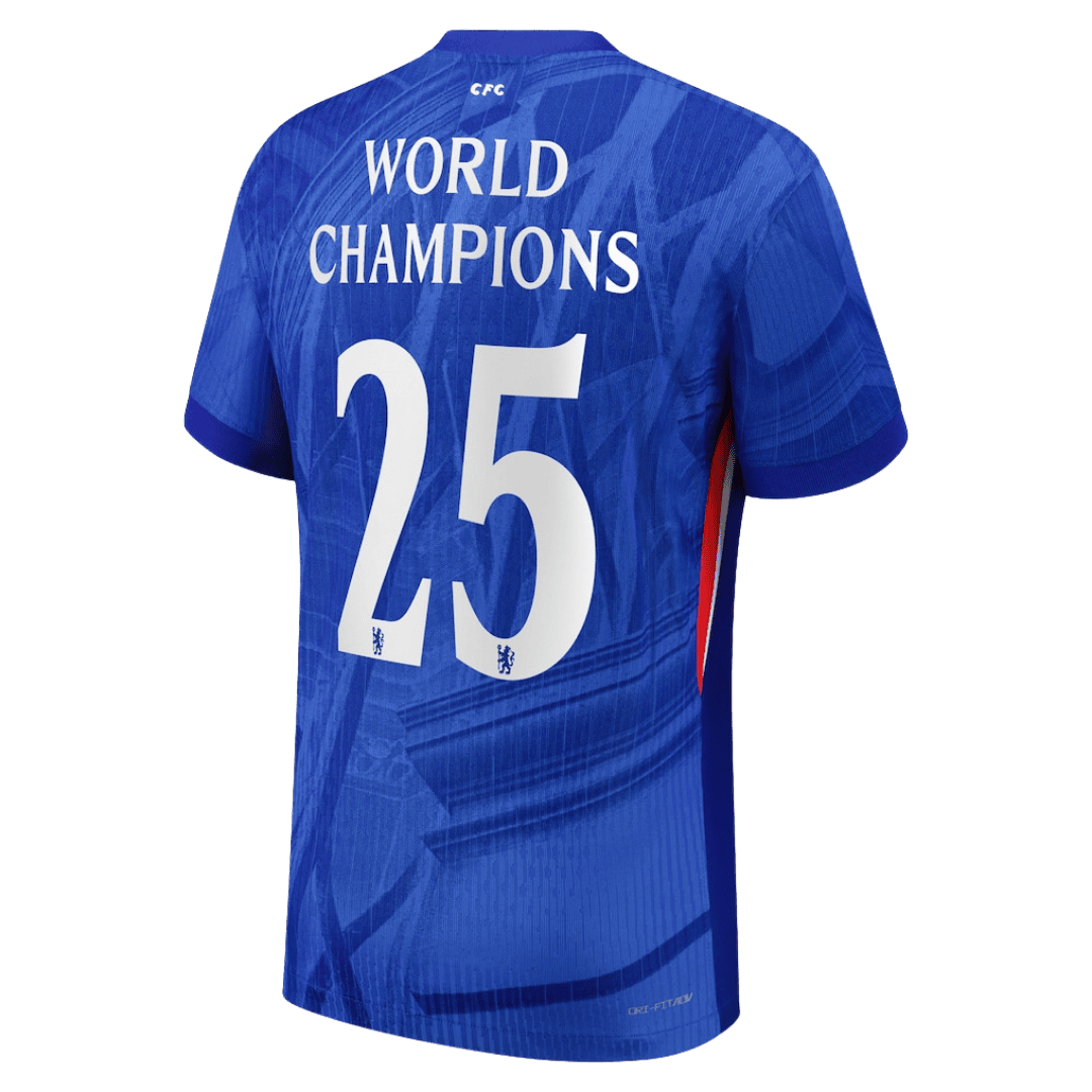 Authentic WORLD CHAMPIONS #25 Chelsea Home Soccer Jersey 2025/26 Blue - with chest badge