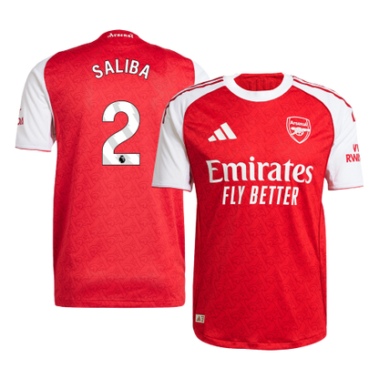 Authentic SALIBA #2 Arsenal Home Soccer Jersey 2025/26