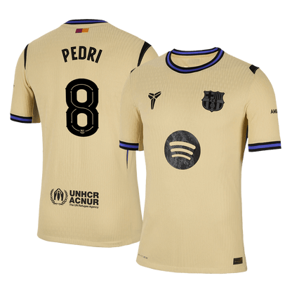 Authentic PEDRI #8 Barcelona Away Soccer Jersey 2025/26 Yellow - UCL