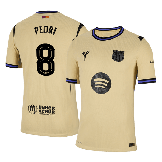 Authentic PEDRI #8 Barcelona Away Soccer Jersey 2025/26 Yellow - UCL