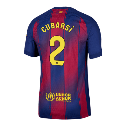 Authentic CUBARSÍ #2  Barcelona Home Soccer Jersey 2025/26 Red&Blue