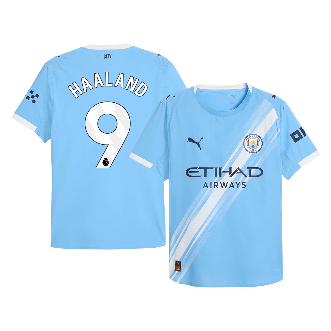 Authentic HAALAND #9 Manchester City Home Soccer Jersey 2025/26 Blue
