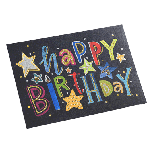 Custom Colorful Star Birthday Card Black football shirt 2025/26