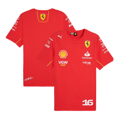 Ferrari F1 Racing Team Charles Leclerc #16 T-Shirt 2024 Football Kit UK