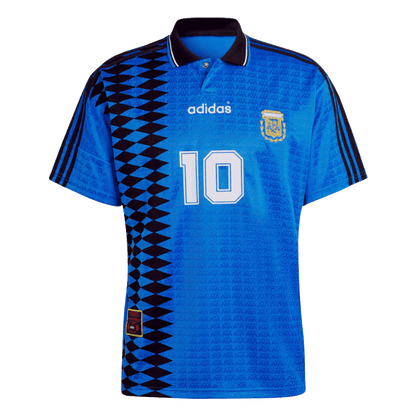 Retro #10 Argentina Away Soccer Jersey Kit(Jersey+Shorts) 1994