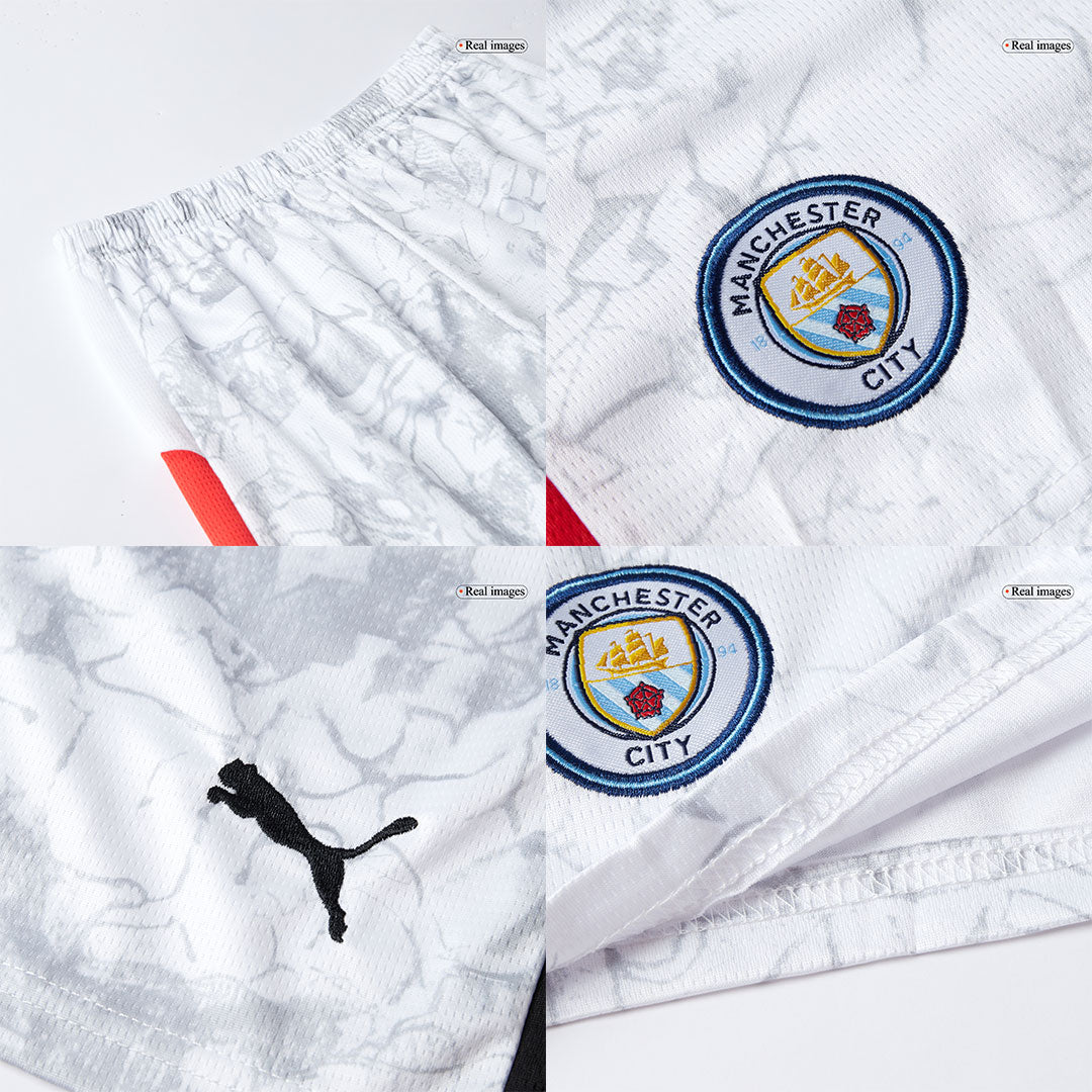 Kid's Manchester City KidSuper Soccer Jersey Kit(Jersey+Shorts) 2025/26 White - Club World Cup