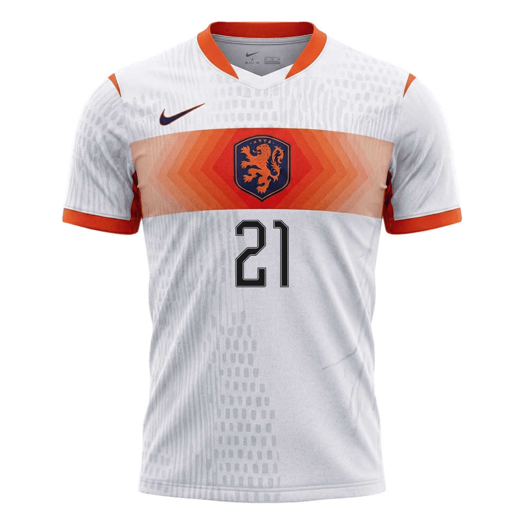 Authentic F.DE JONG #21 Netherlands Away Soccer Jersey 2026