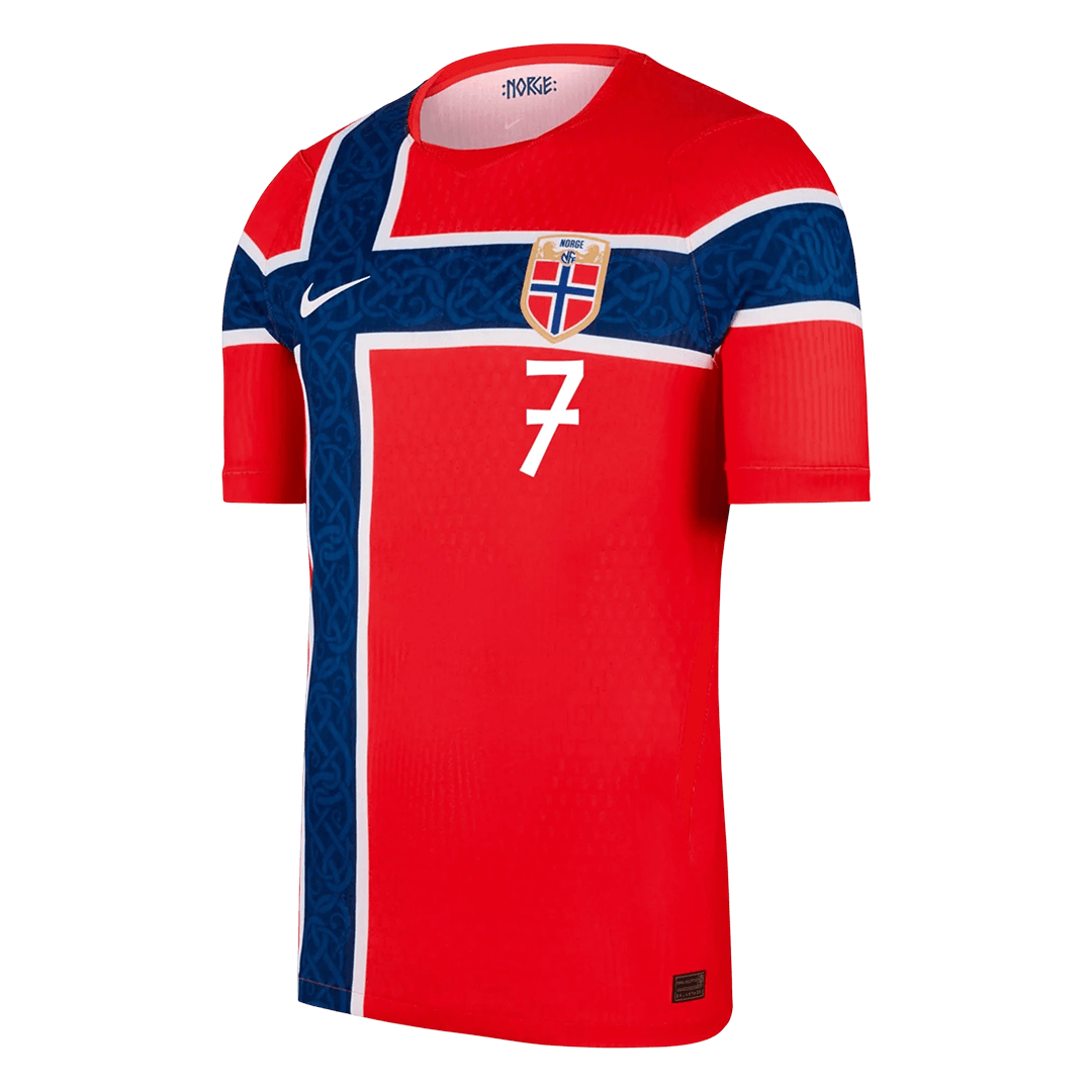 Player Version SØRLOTH #7 Norway Home Soccer Jersey 2026