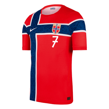 Player Version SØRLOTH #7 Norway Home Soccer Jersey 2026