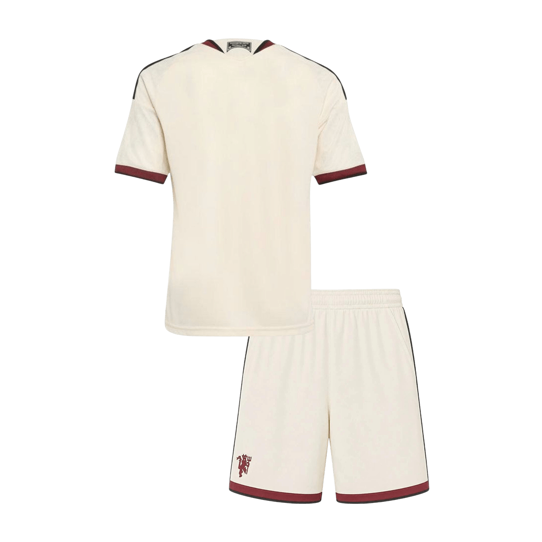 Kids Manchester United Third Soccer Jersey Kit (Jersey+Shorts) 2026/27 White