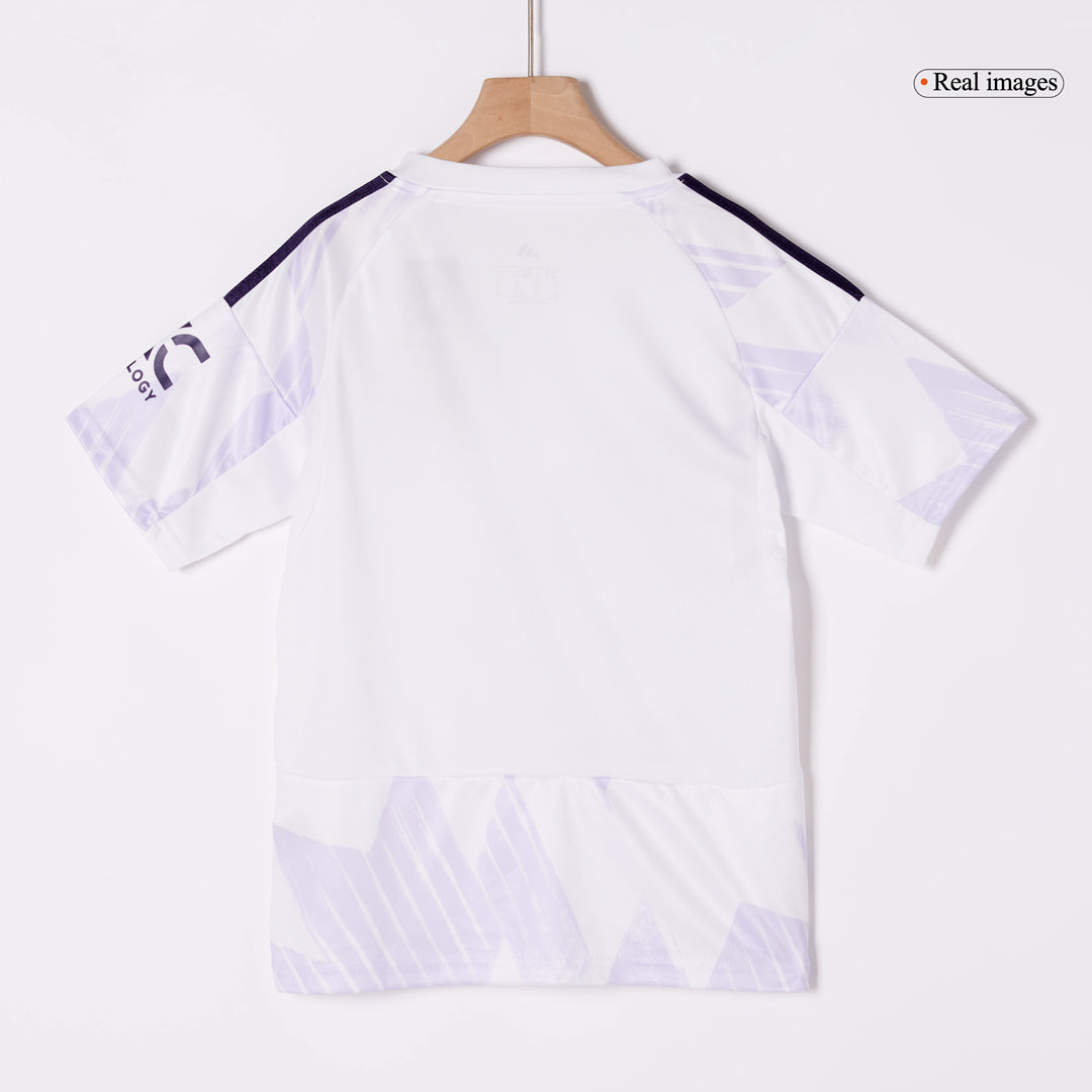 Kid's Manchester United Away Soccer Jersey Kit(Jersey+Shorts) 2025/26 White