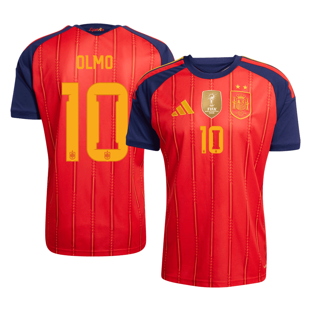 OLMO #10 Spain Champion Edition Home Soccer Jersey World Cup 2026 Red
