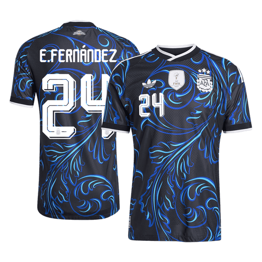 Authentic E. FERN�NDEZ #24 Argentina Away Football Shirt 2026