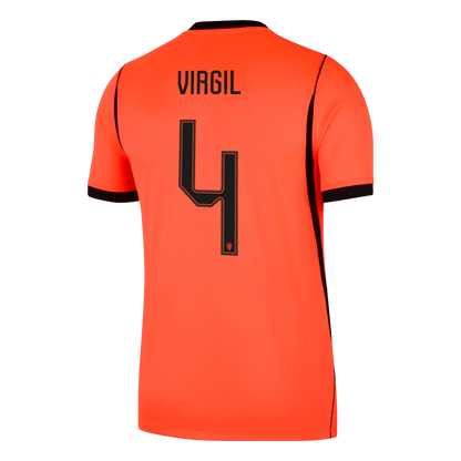 VIRGIL #4 Netherlands Home Soccer Jersey World Cup 2026 Orange