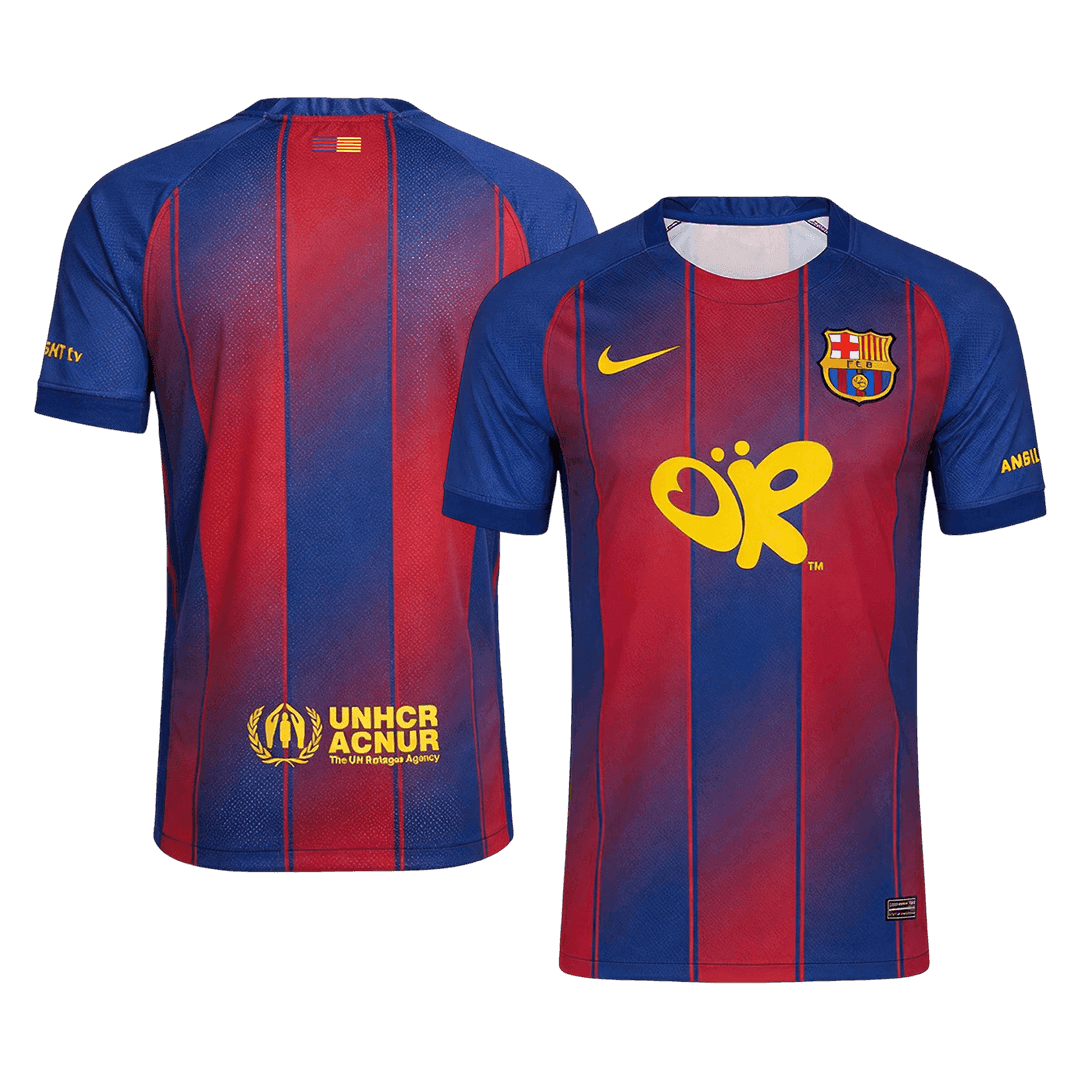2025/26 Barcelona x Olivia Rodrigo Home Soccer Jersey Red&Blue Limited Edition