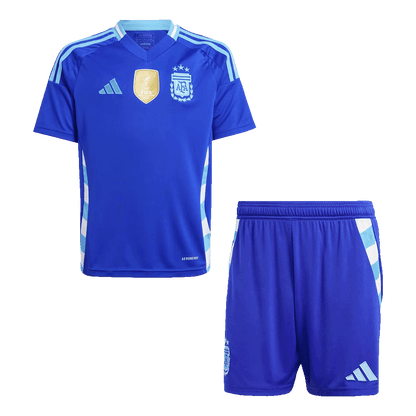 Kid's Argentina Away Soccer Jersey Kit(Jersey+Shorts) 2024