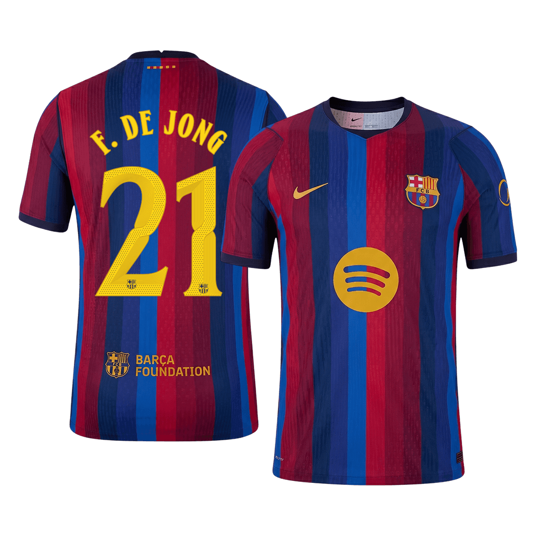 Authentic F. DE JONG #21 Barcelona Home Soccer Jersey 2026/27