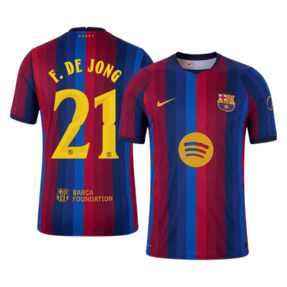 Authentic F. DE JONG #21 Barcelona Home Soccer Jersey 2026/27
