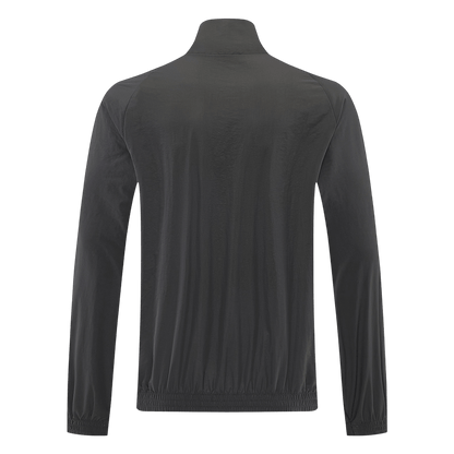 Men 2026 Manchester United Half-Zip Windbreaker Jacket Gray