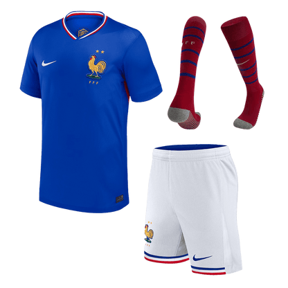 Kid's France Home Soccer Jersey Kit(Jersey+Shorts+Socks) Euro 2024