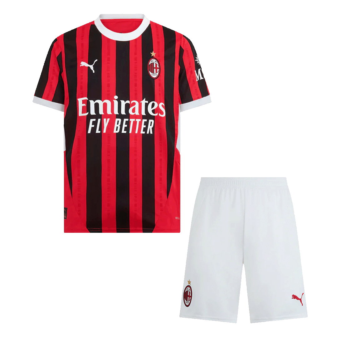 AC Milan Home Soccer Jersey Kit(Jersey+Shorts) 2024/25