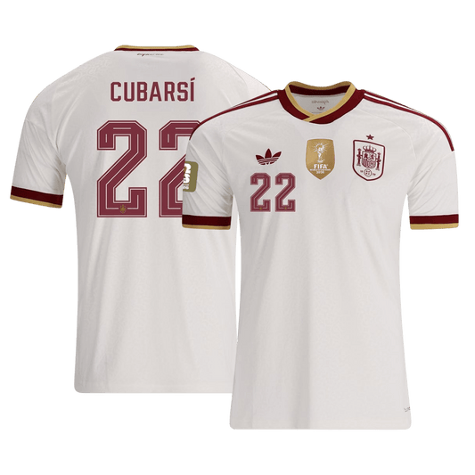 CUBARSÍ #22 Spain Champion Edition Away Soccer Jersey World Cup 2026 White