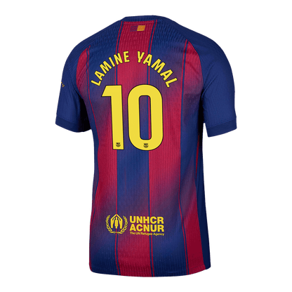 Authentic  LAMINE YAMAL #10 Barcelona Home Soccer Jersey 2025/26 Red&Blue