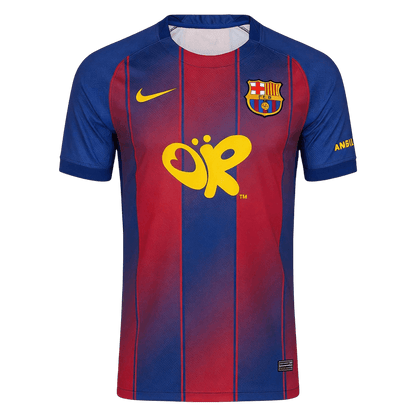 2025/26 Barcelona x Olivia Rodrigo Home Soccer Jersey Red&Blue Limited Edition