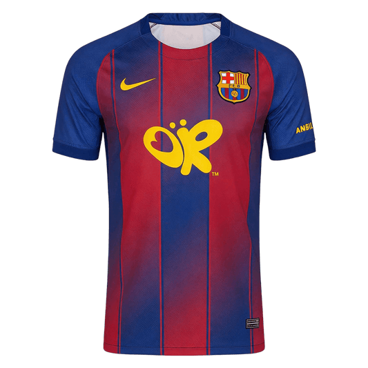 2025/26 Barcelona x Olivia Rodrigo Home Soccer Jersey Red&Blue Limited Edition