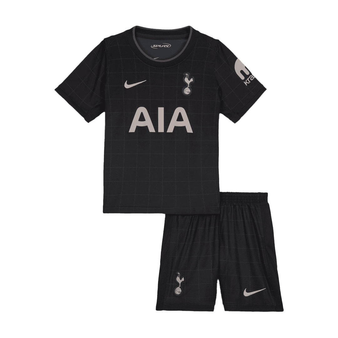 Kid's Tottenham Hotspur Away Soccer Jersey Kit(Jersey+Shorts) 2025/26 Black
