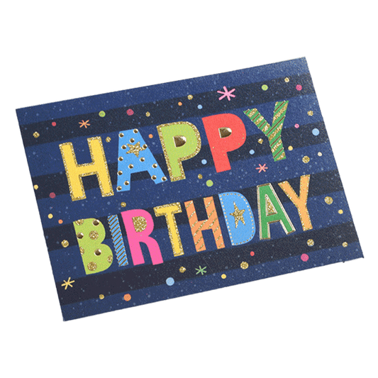 Custom Colored Letters Birthday Card Navy football shirt 2025/26