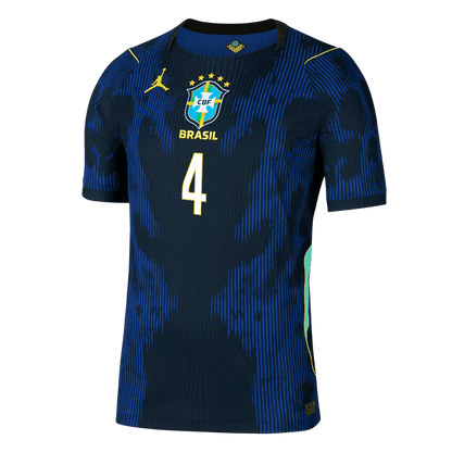 Authentic MARQUINHOS #4 Brazil Away Soccer Jersey 2026