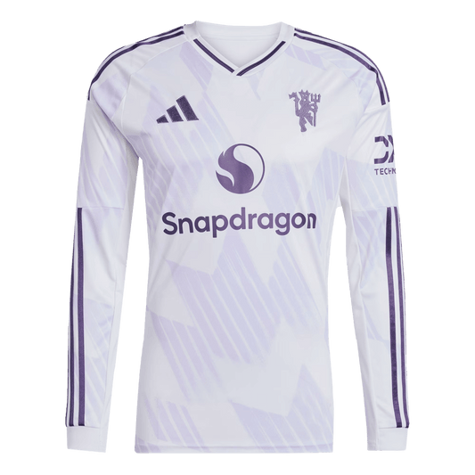 Manchester United Away Long Sleeve Soccer Jersey 2025/26 White