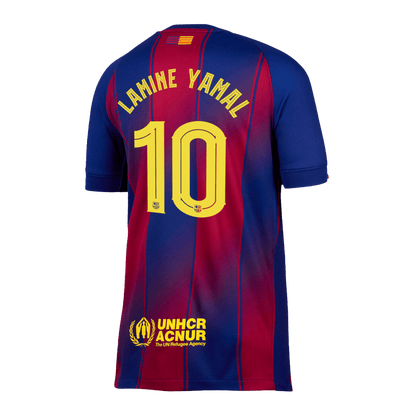 LAMINE YAMAL #10 Barcelona Home Soccer Jersey 2025/26 Red&Blue - UCL