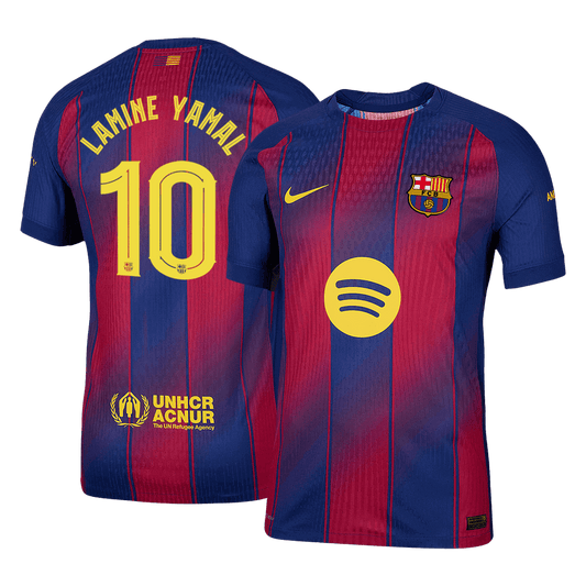 Authentic LAMINE YAMAL #10 Barcelona Home Soccer Jersey 2025/26 Red&Blue - UCL