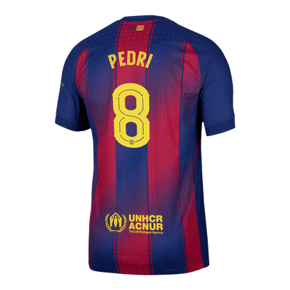 Authentic PEDRI #8 Barcelona Home Soccer Jersey 2025/26 Red&Blue - UCL