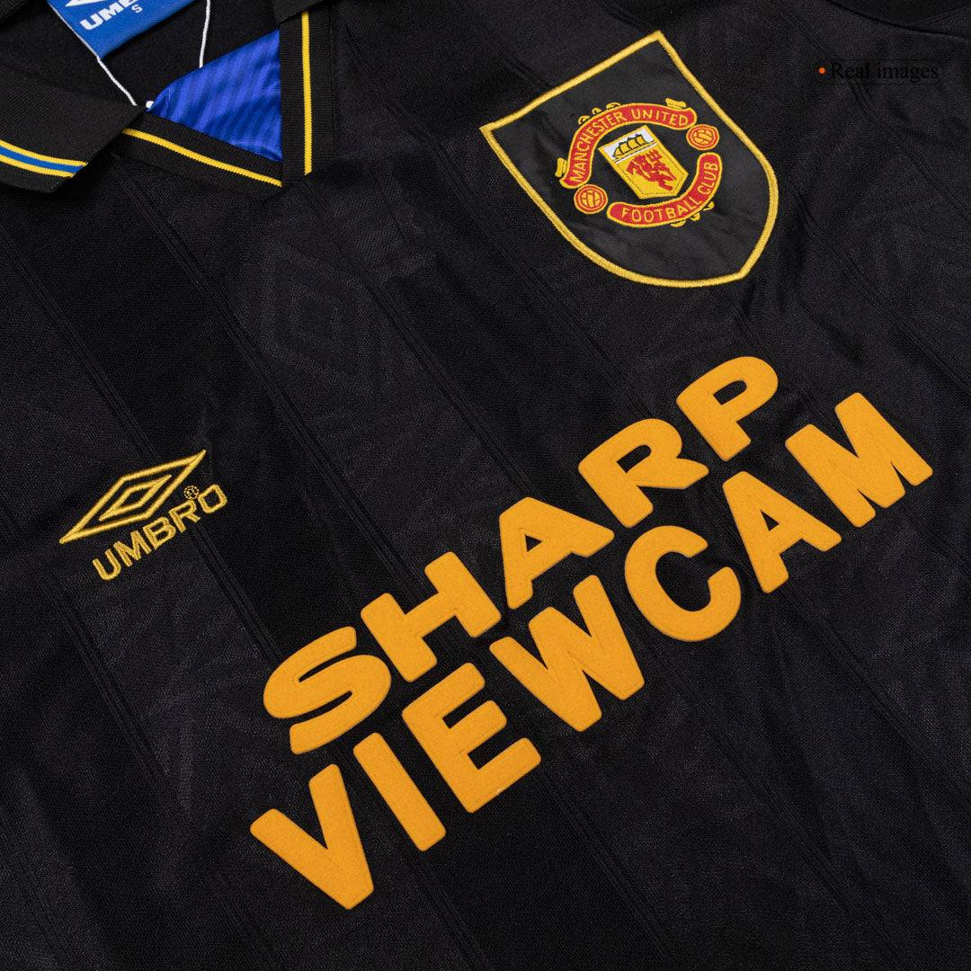 Retro 93/94 Manchester United Away Soccer Jersey Black