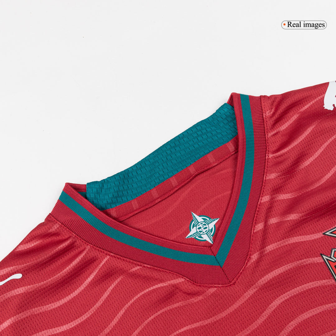 B. FERNANDES #8 Kid's Portugal Home Soccer Jersey Kit(Jersey+Shorts) World Cup 2026 Red