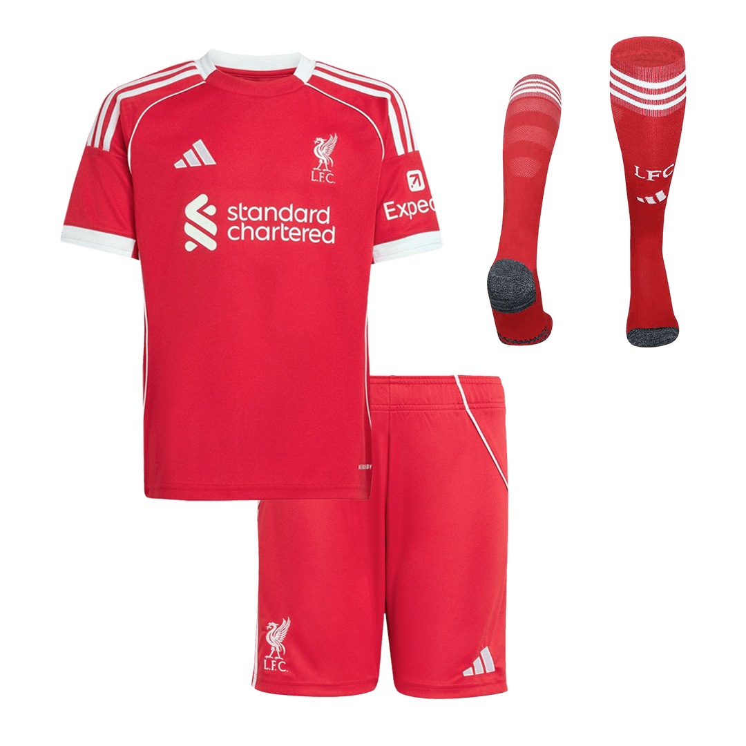 Kid's Liverpool Home Soccer Jersey Kit(Jersey+Shorts+Socks) 2025/26