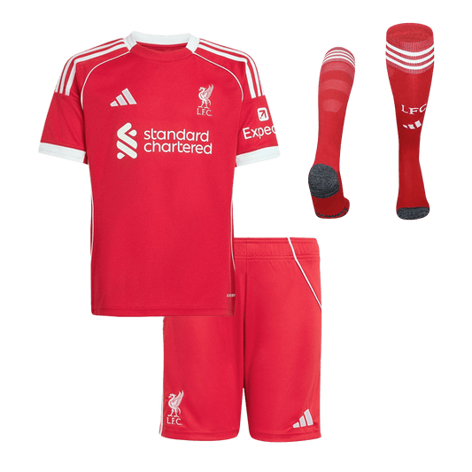 Kid's Liverpool Home Soccer Jersey Kit(Jersey+Shorts+Socks) 2025/26