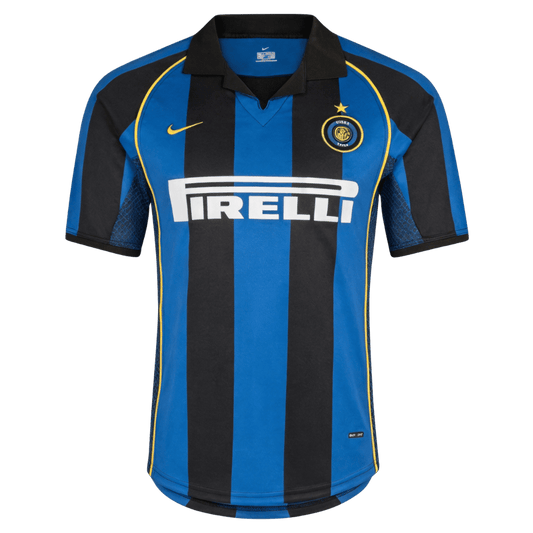 Men Retro Fan Version 2001/02 Inter Milan Home Soccer Jersey Blue&Black