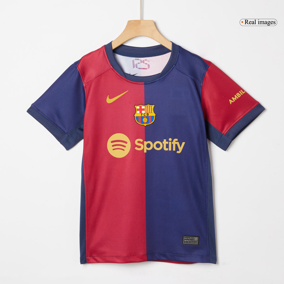 Kid's Barcelona Home Soccer Jersey Kit(Jersey+Shorts) 2024/25 Red&Blue