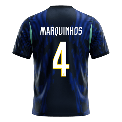 MARQUINHOS #4 Brazil Away Soccer Jersey World Cup 2026 Navy
