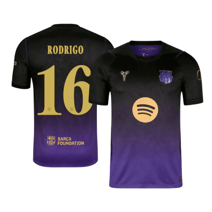 RODRIGO #16 Barcelona x Kobe Bryant Away Soccer Jersey 2026/27 Black/Purple- UCL