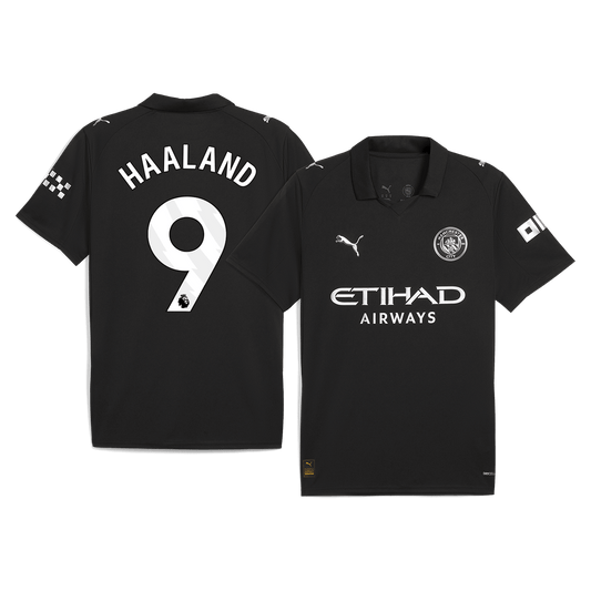 HAALAND #9 Manchester City Away Soccer Jersey 2025/26 Black