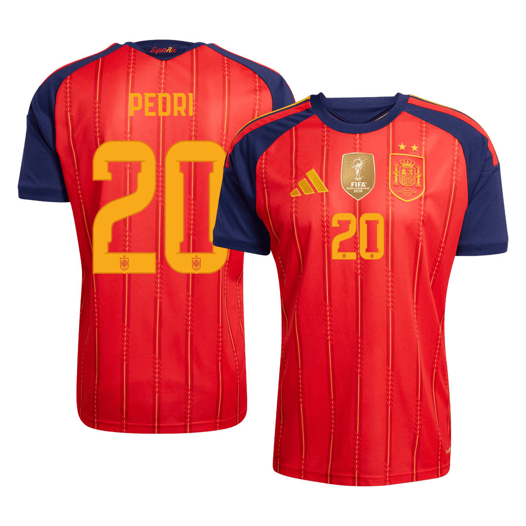PEDRI #20 Spain Champion Edition Home Soccer Jersey World Cup 2026 Red