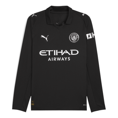 25/26 Manchester City Away Long Sleeve Soccer Jersey Black