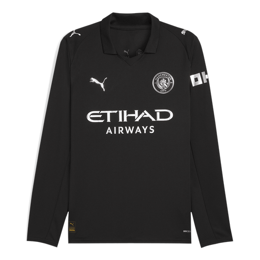 25/26 Manchester City Away Long Sleeve Soccer Jersey Black