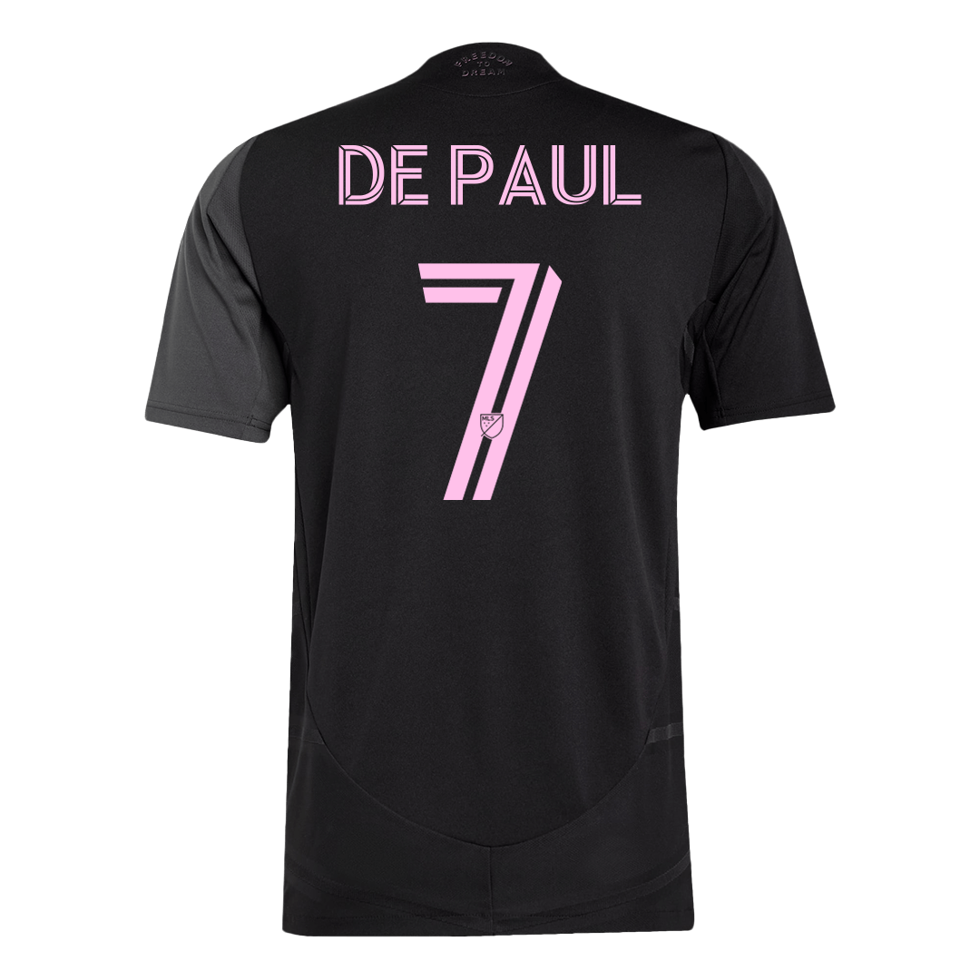 Authentic DE PAUL #7 Inter Miami CF Away Soccer Jersey 2025 Black&Gray